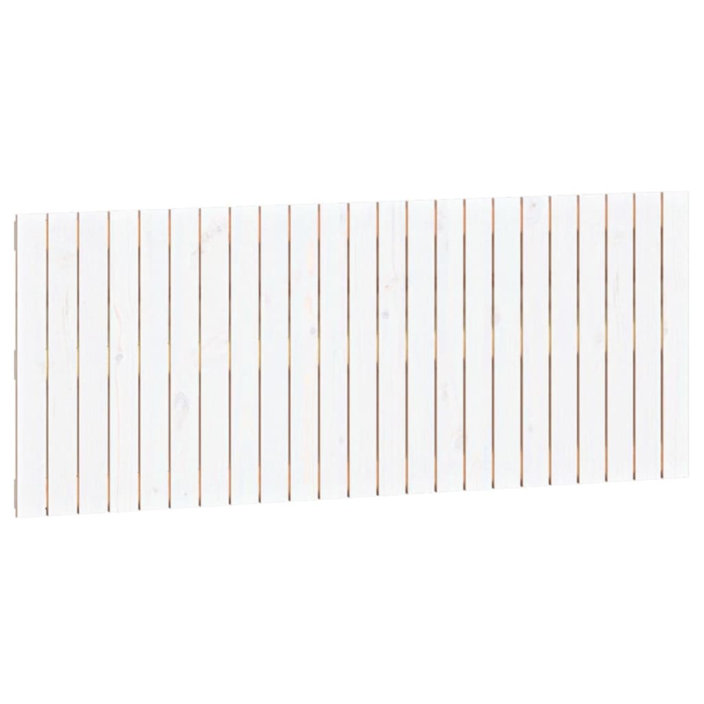 Testiera da Parete Bianca 147x3x60 cm in Legno Massello di Pino - homemem39