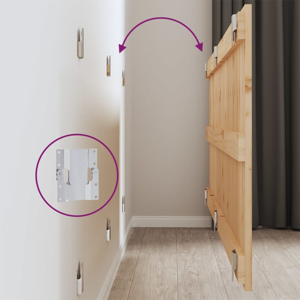 Testiera da Parete 159,5x3x60 cm in Legno Massello di Pino