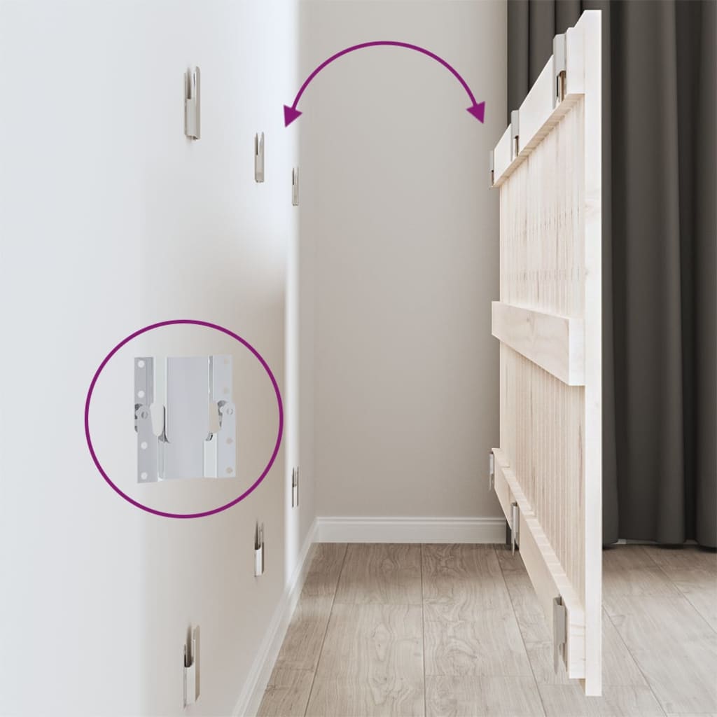 Testiera da Parete Bianca 159,5x3x60 cm Legno Massello di Pino - homemem39