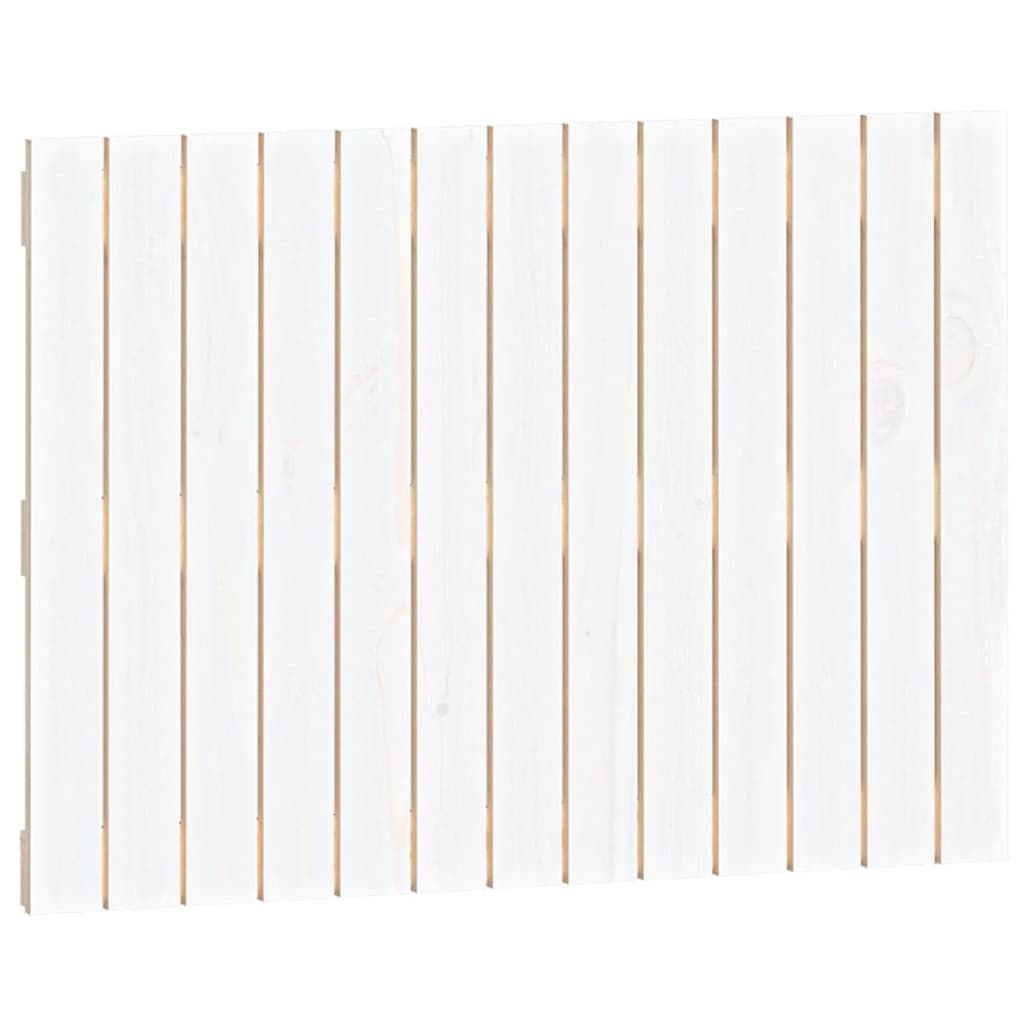 Testiera da Parete Bianca 82,5x3x60cm in Legno Massello di Pino | homemem39