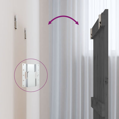 Testiera da Parete Grigia 82,5x3x60cm in Legno Massello di Pino - homemem39