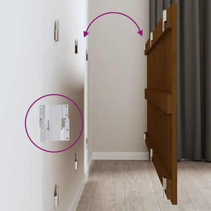 Testiera da Parete Ambra 166x3x60 cm in Legno Massello di Pino - homemem39