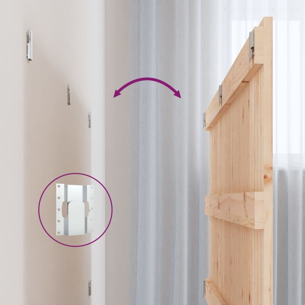 Testiera da Parete 140x3x60 cm in Legno Massello di Pino - homemem39