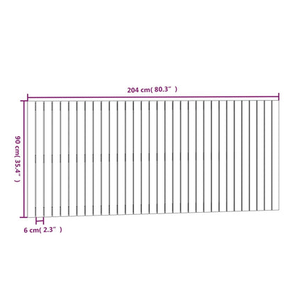 Testiera da Parete Bianca 204x3x90 cm in Legno Massello di Pino - homemem39