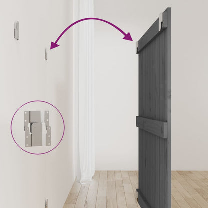 Testiera da Parete Grigia 95,5x3x90cm in Legno Massello di Pino - homemem39