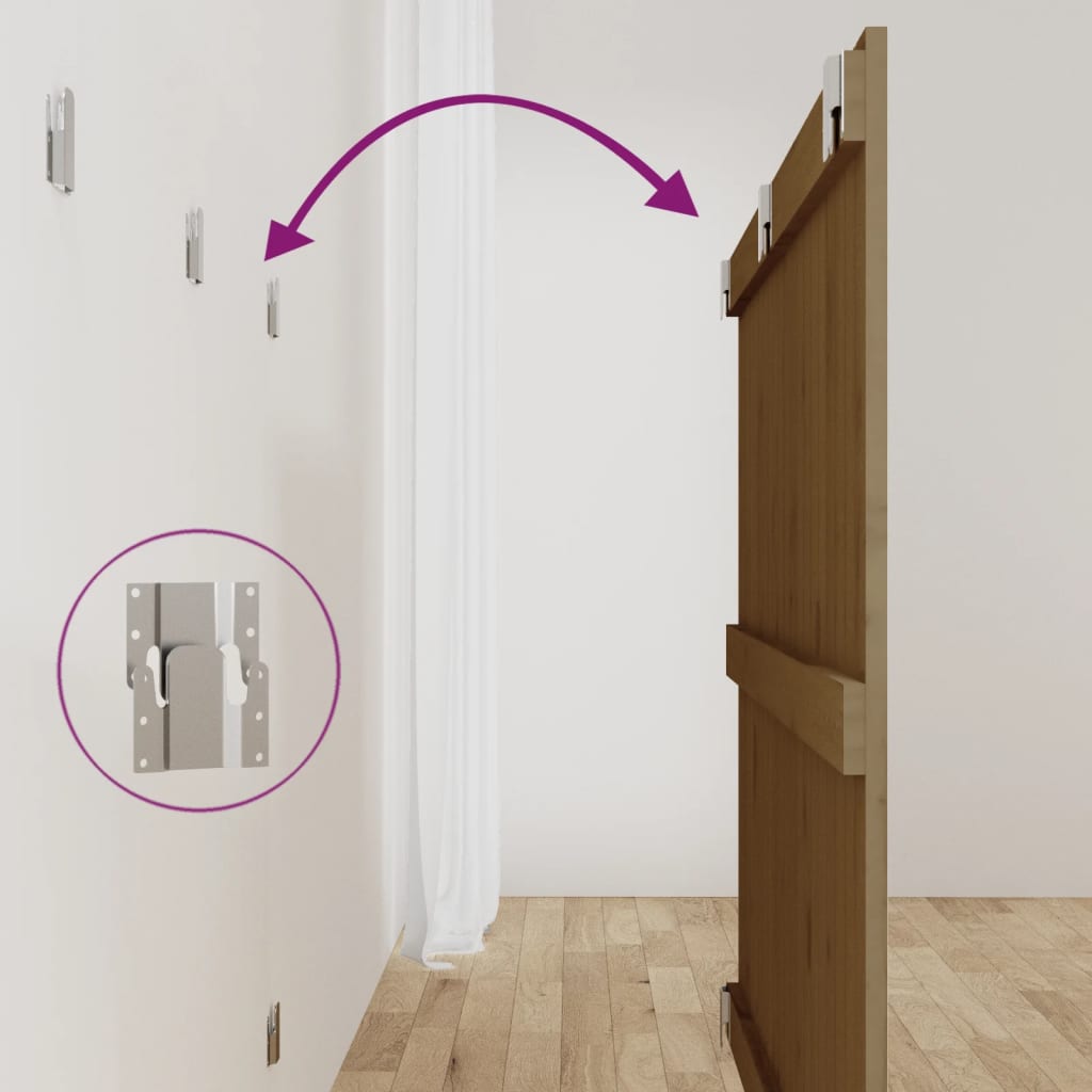 Testiera da Parete Ambra 127,5x3x90cm in Legno Massello di Pino - homemem39