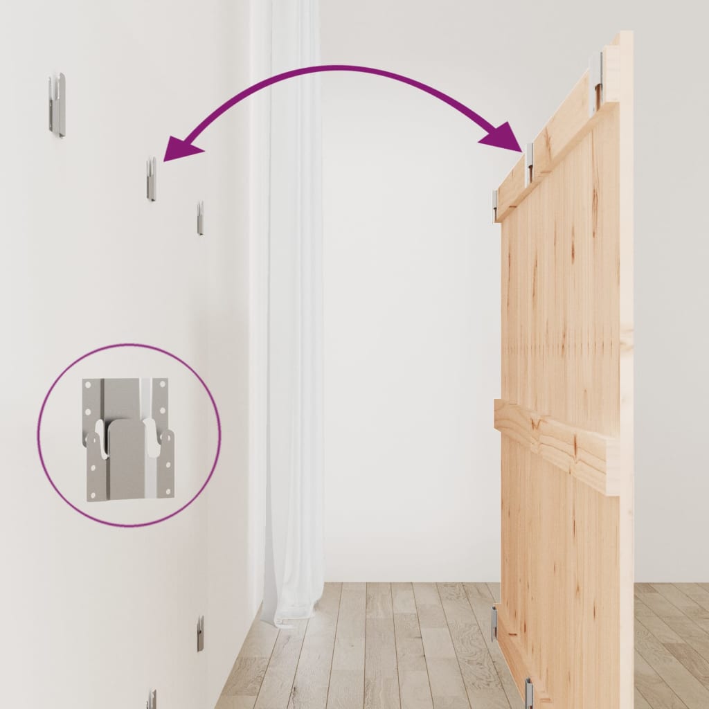 Testiera da Parete 159,5x3x90 cm in Legno Massello di Pino - homemem39