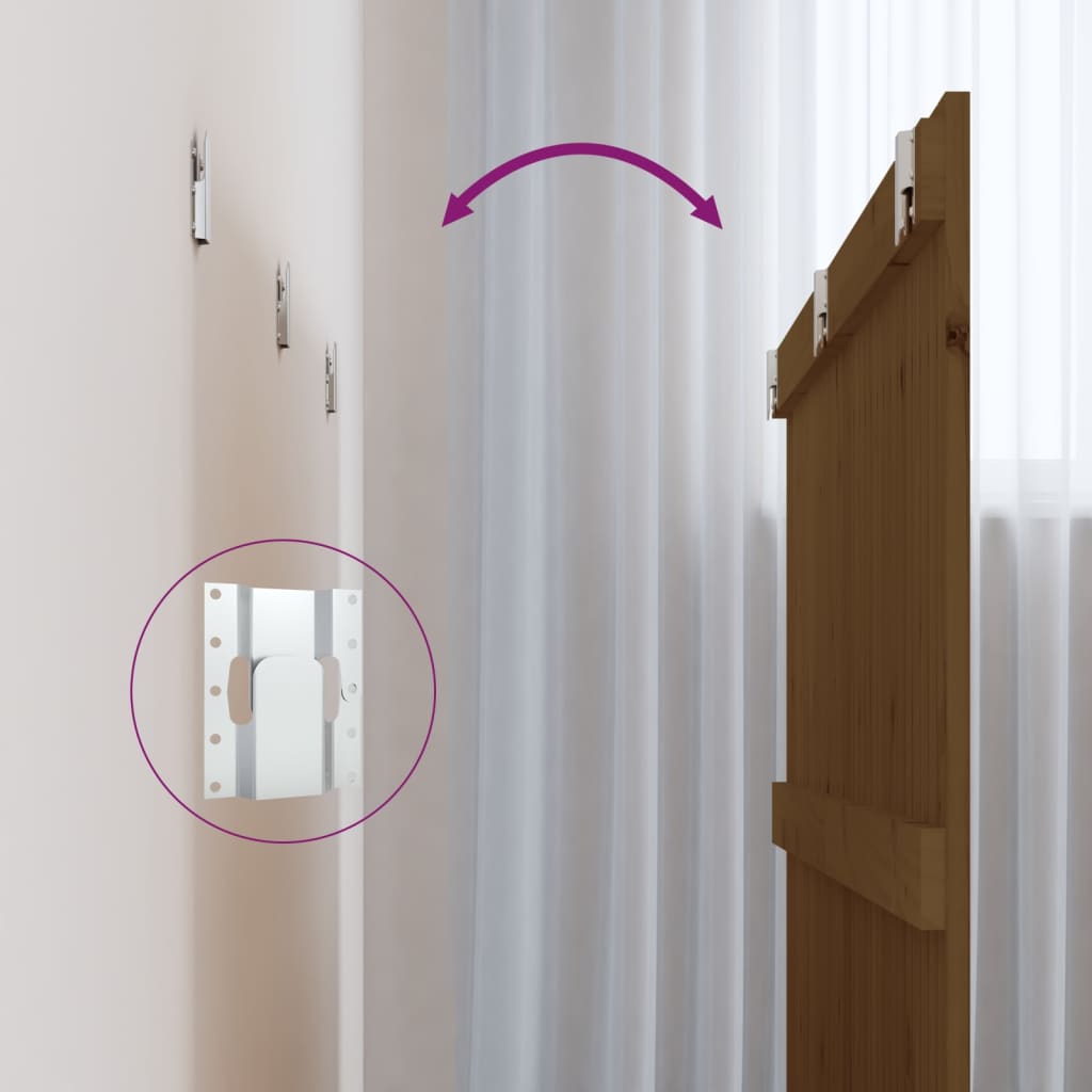 Testiera da Parete Ambra 185x3x90 cm in Legno Massello di Pino - homemem39