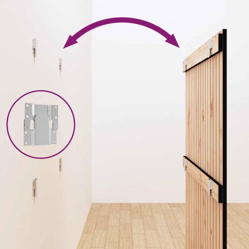 Testiera da Parete Nera 108x3x110 cm in Legno Massello di Pino - homemem39