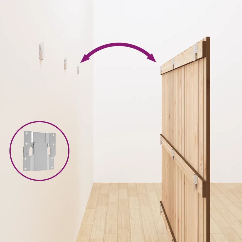 Testiera da Parete Ambra 204x3x110 cm in Legno Massello di Pino - homemem39