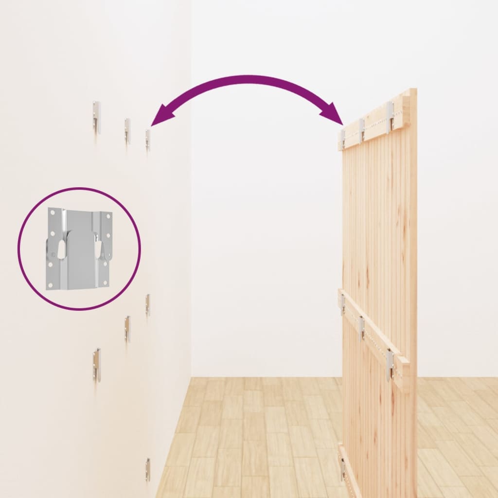 Testiera da Parete 146,5x3x110 cm in Legno Massello di Pino - homemem39