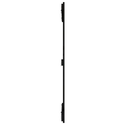 Testiera da Parete Nera 82,5x3x110 cm in Legno Massello di Pino