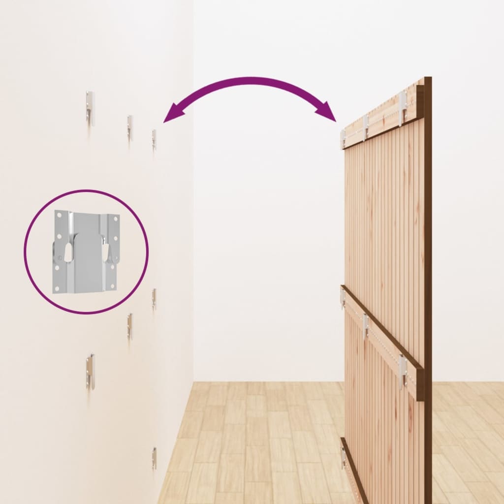 Testiera da Parete Ambra 166x3x110 cm in Legno Massello di Pino - homemem39