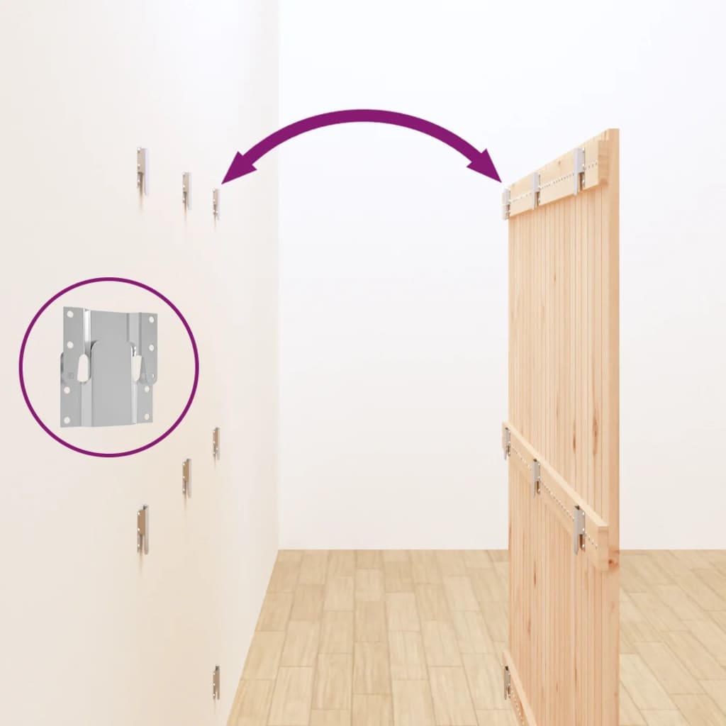 Testiera da Parete 140x3x110 cm in Legno Massello di Pino - homemem39