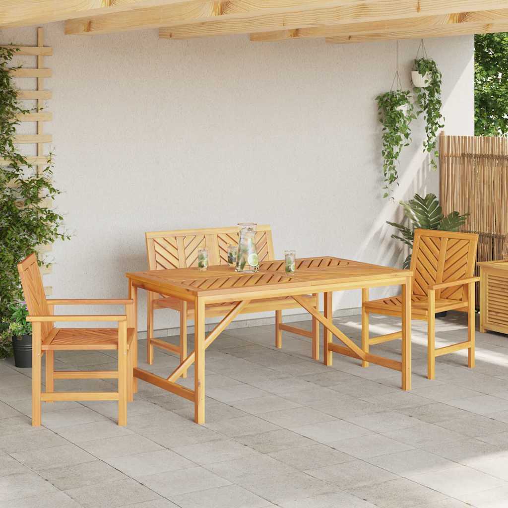 Set da Pranzo per Giardino 4 pz Marrone | homemem39