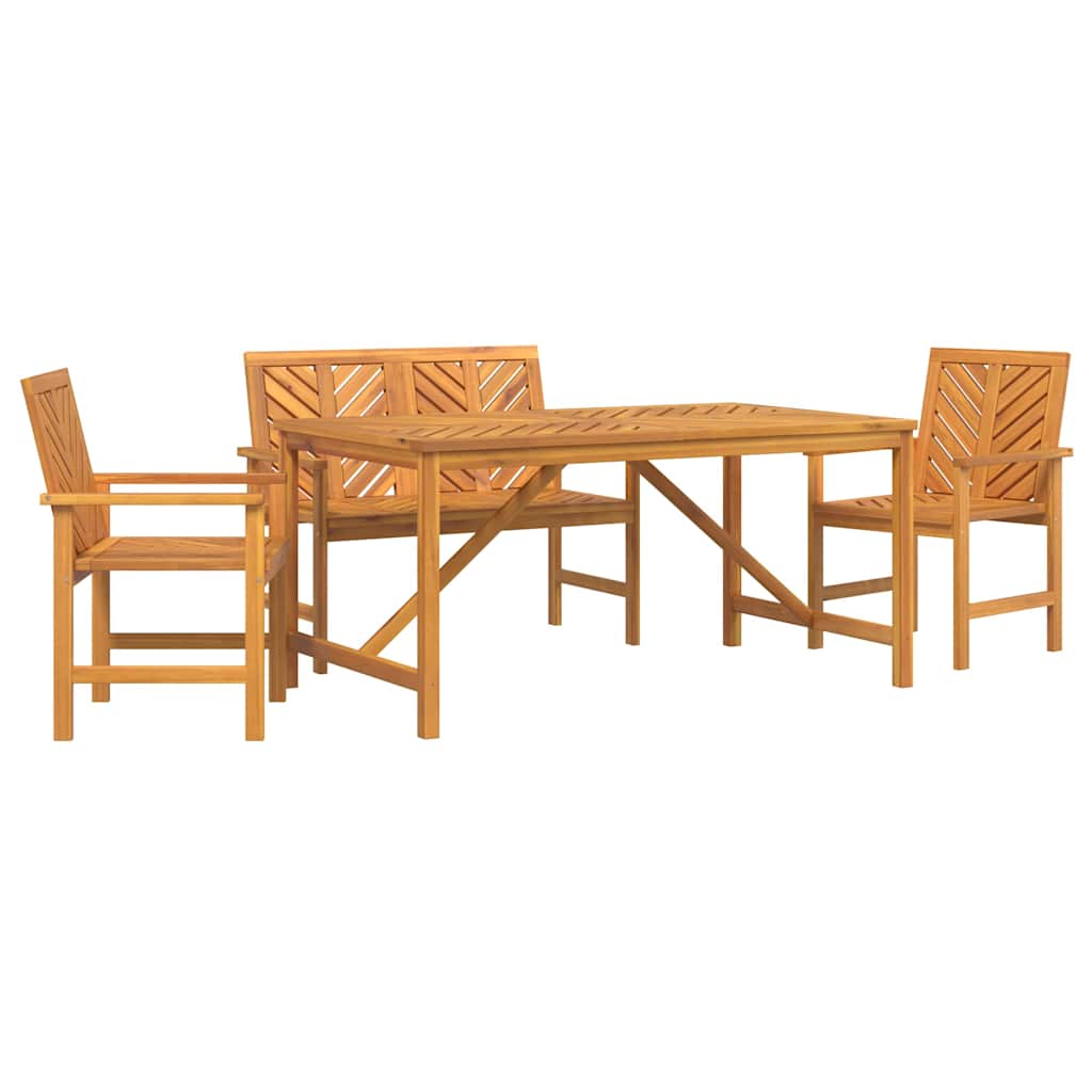 Set da Pranzo per Giardino 4 pz Marrone | homemem39