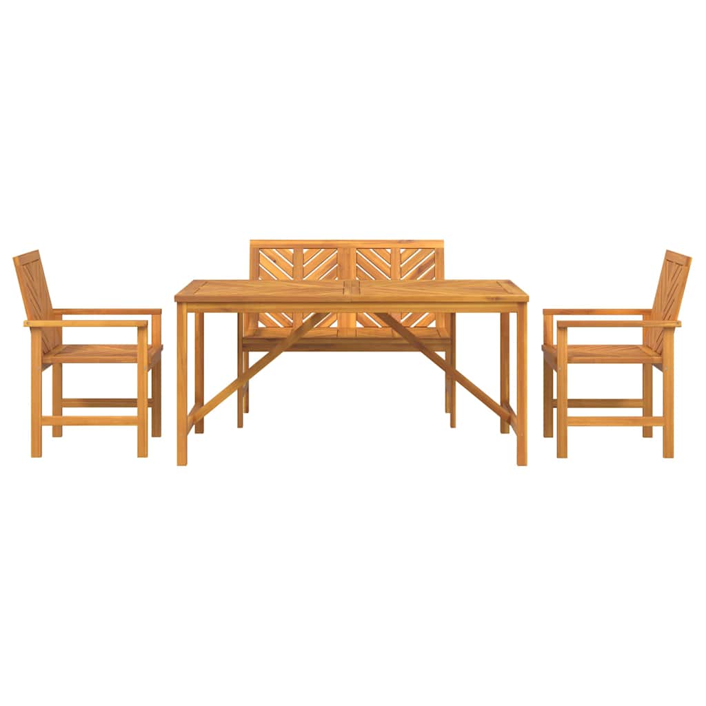 Set da Pranzo per Giardino 4 pz Marrone | homemem39