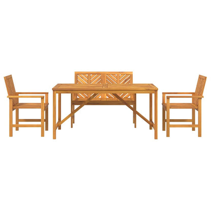 Set da Pranzo per Giardino 4 pz Marrone | homemem39