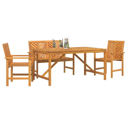 Set da Pranzo per Giardino 4 pz Marrone | homemem39