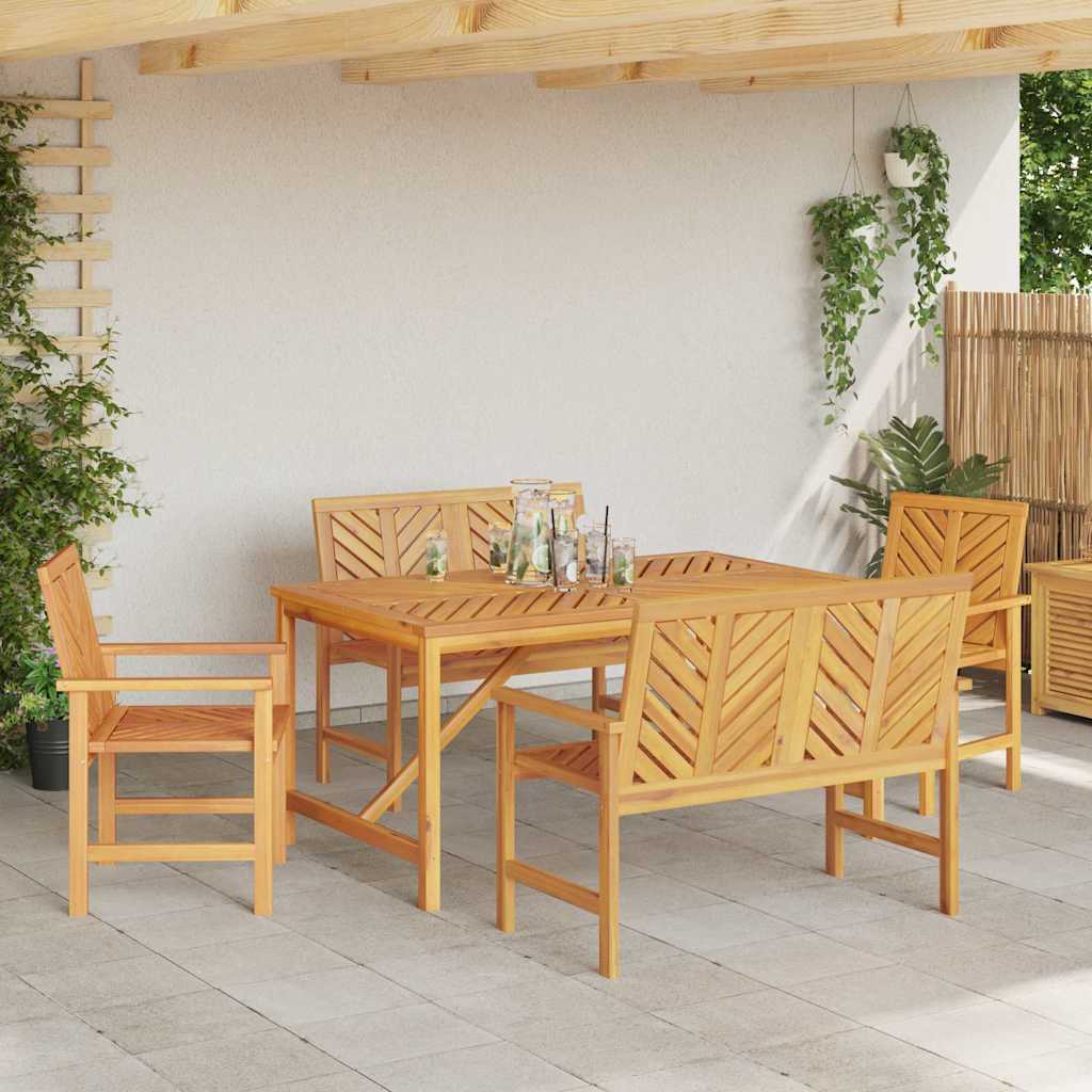 Set da Pranzo per Giardino 5 pz Marrone | homemem39