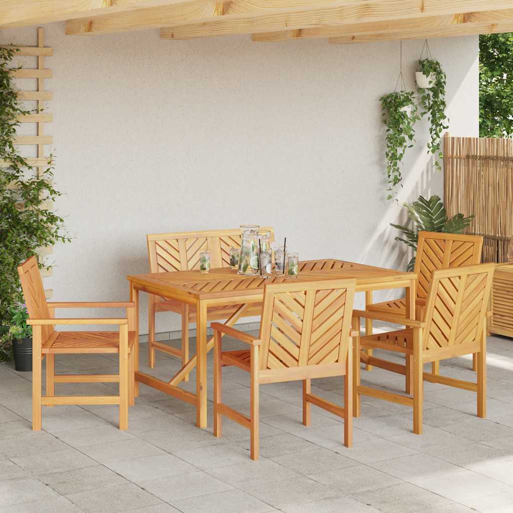 Set da Pranzo per Giardino 6 pz Marrone | homemem39