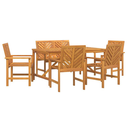 Set da Pranzo per Giardino 6 pz Marrone | homemem39
