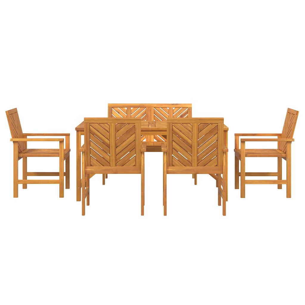 Set da Pranzo per Giardino 6 pz Marrone | homemem39