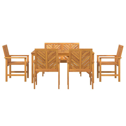 Set da Pranzo per Giardino 6 pz Marrone | homemem39
