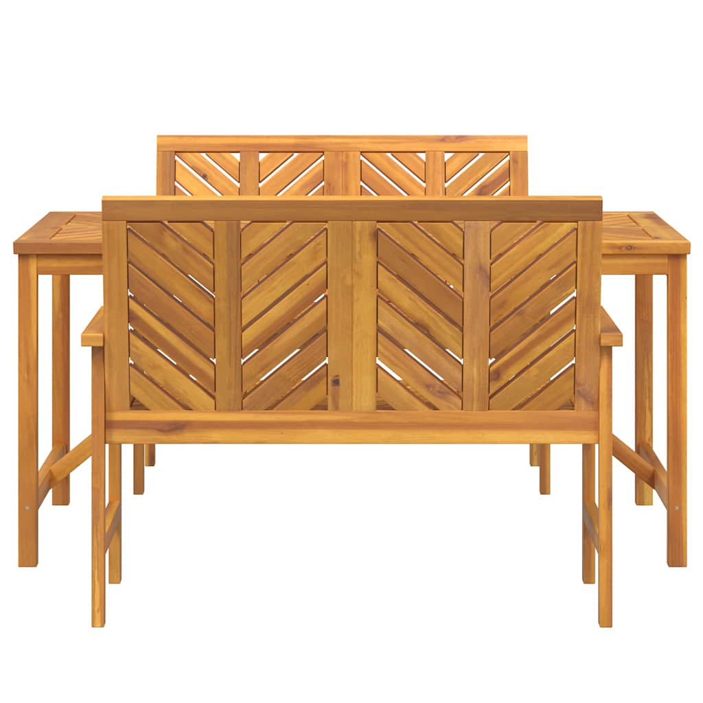 Set da Pranzo per Giardino 3 pz Marrone | homemem39