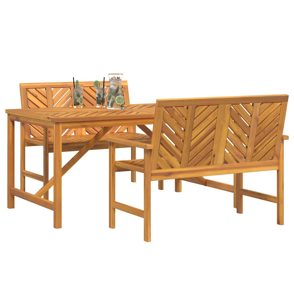 Set da Pranzo per Giardino 3 pz Marrone | homemem39