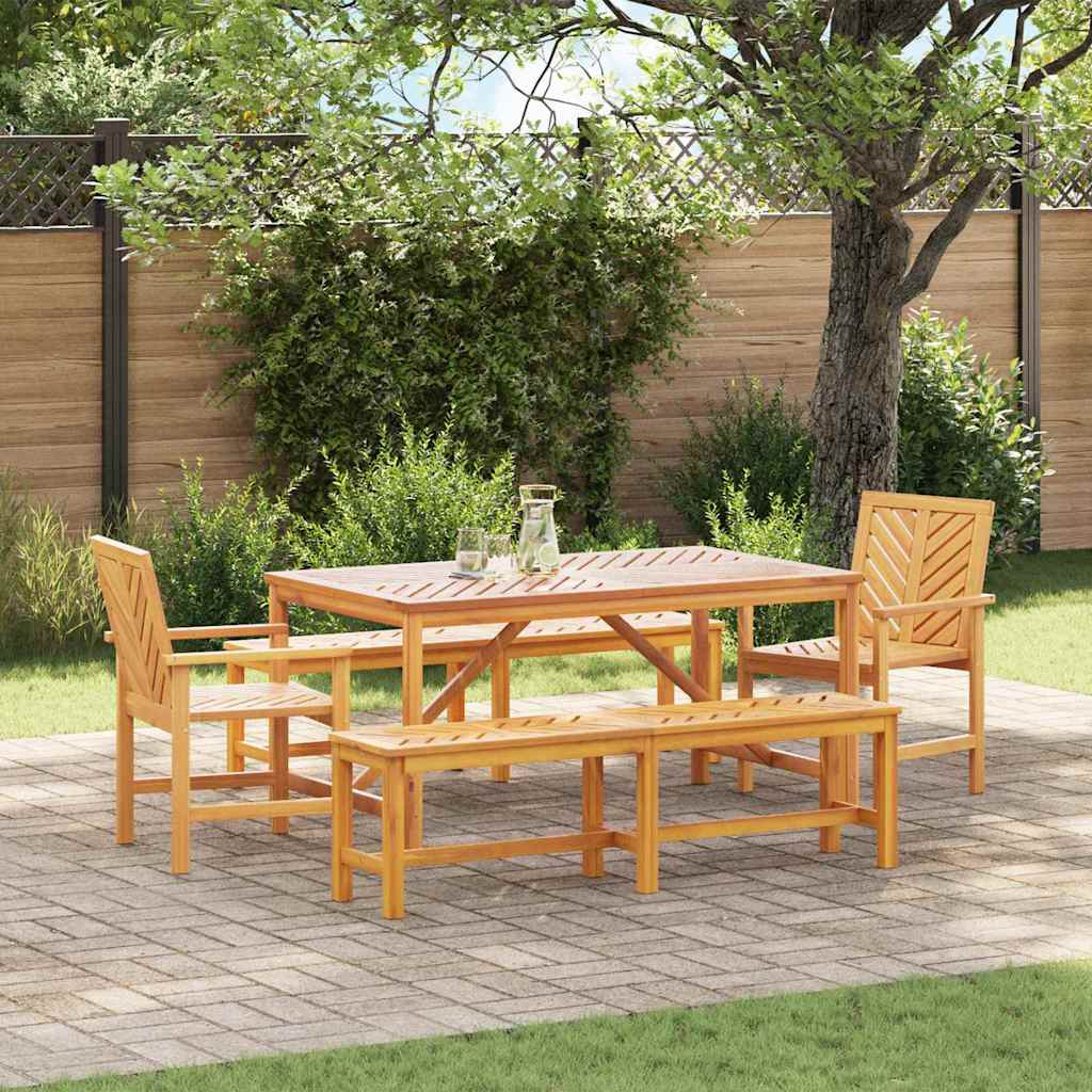 Set da Pranzo per Giardino 5 pcs Marrone