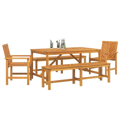Set da Pranzo per Giardino 5 pcs Marrone