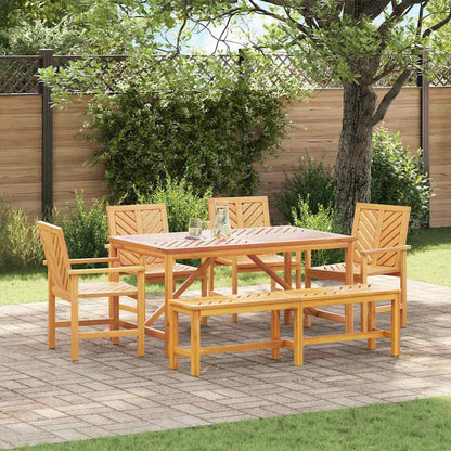 Set da Pranzo per Giardino 6 pcs Marrone