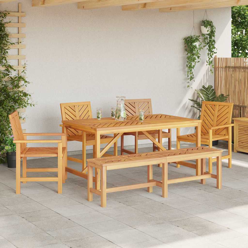 Set da Pranzo per Giardino 6 pcs Marrone