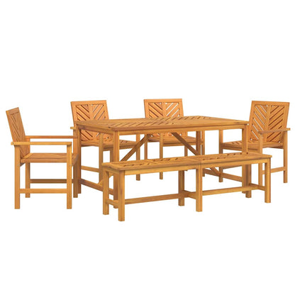 Set da Pranzo per Giardino 6 pcs Marrone