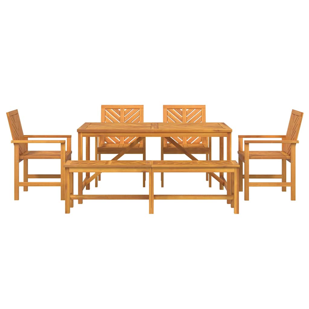 Set da Pranzo per Giardino 6 pcs Marrone