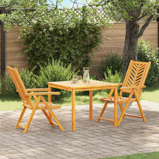 Set da Pranzo per Giardino 3 pcs Marrone
