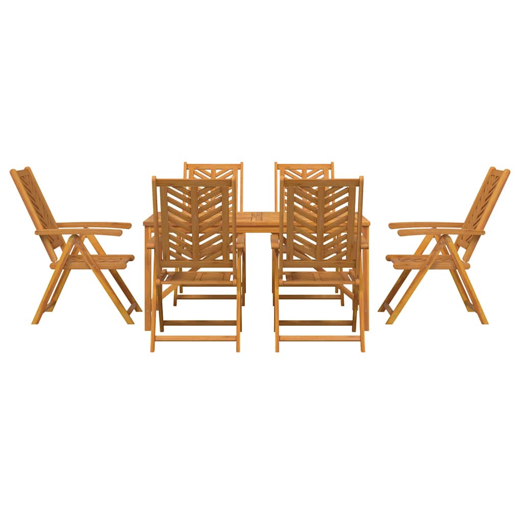 Set da Pranzo per Giardino 7 pz Marrone