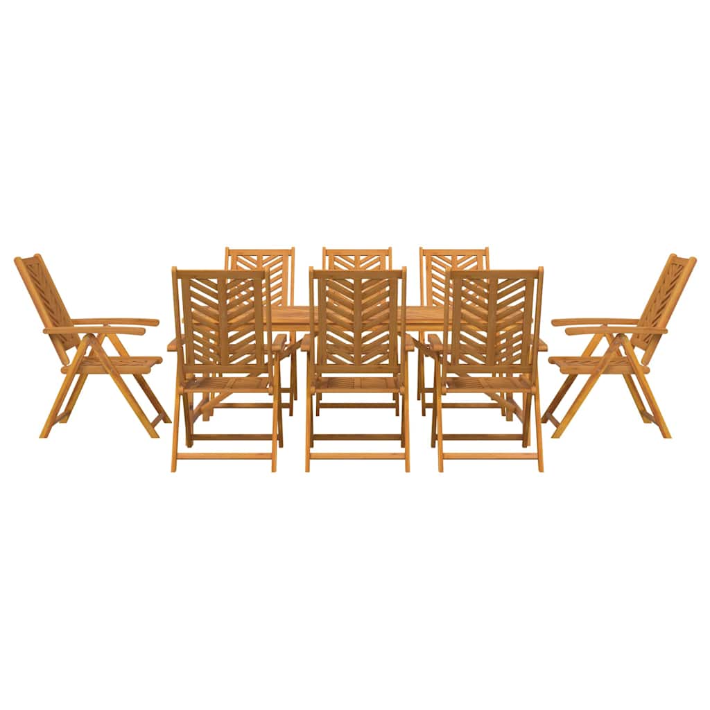 Set da Pranzo per Giardino 9 pz Marrone