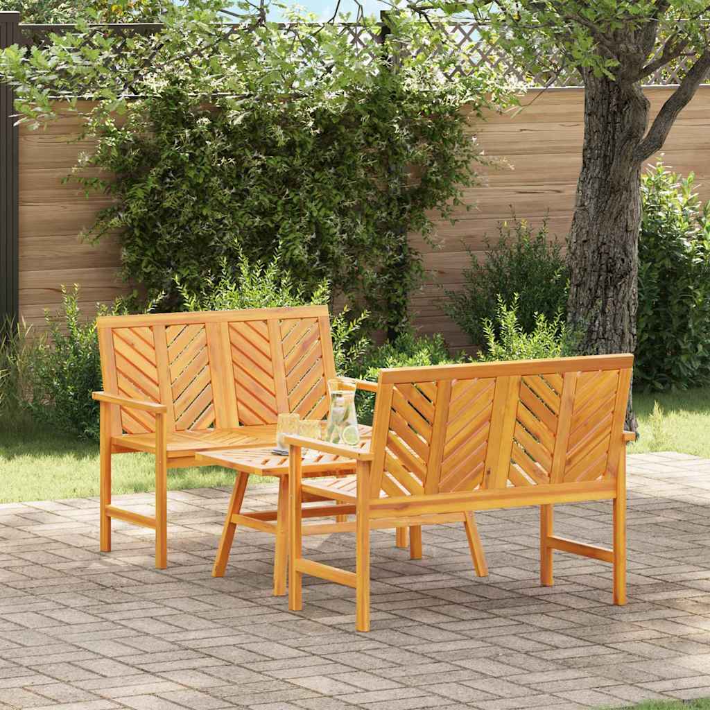 Set Lounge da Giardino 3 pcs Marrone Legno di Acacia Massello