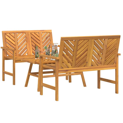 Set Lounge da Giardino 3 pcs Marrone Legno di Acacia Massello