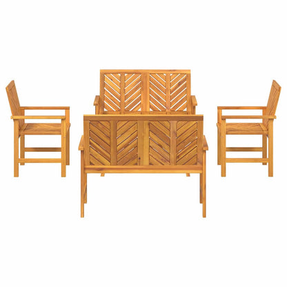 Set Lounge da Giardino 5 pcs Marrone Legno di Acacia Massello