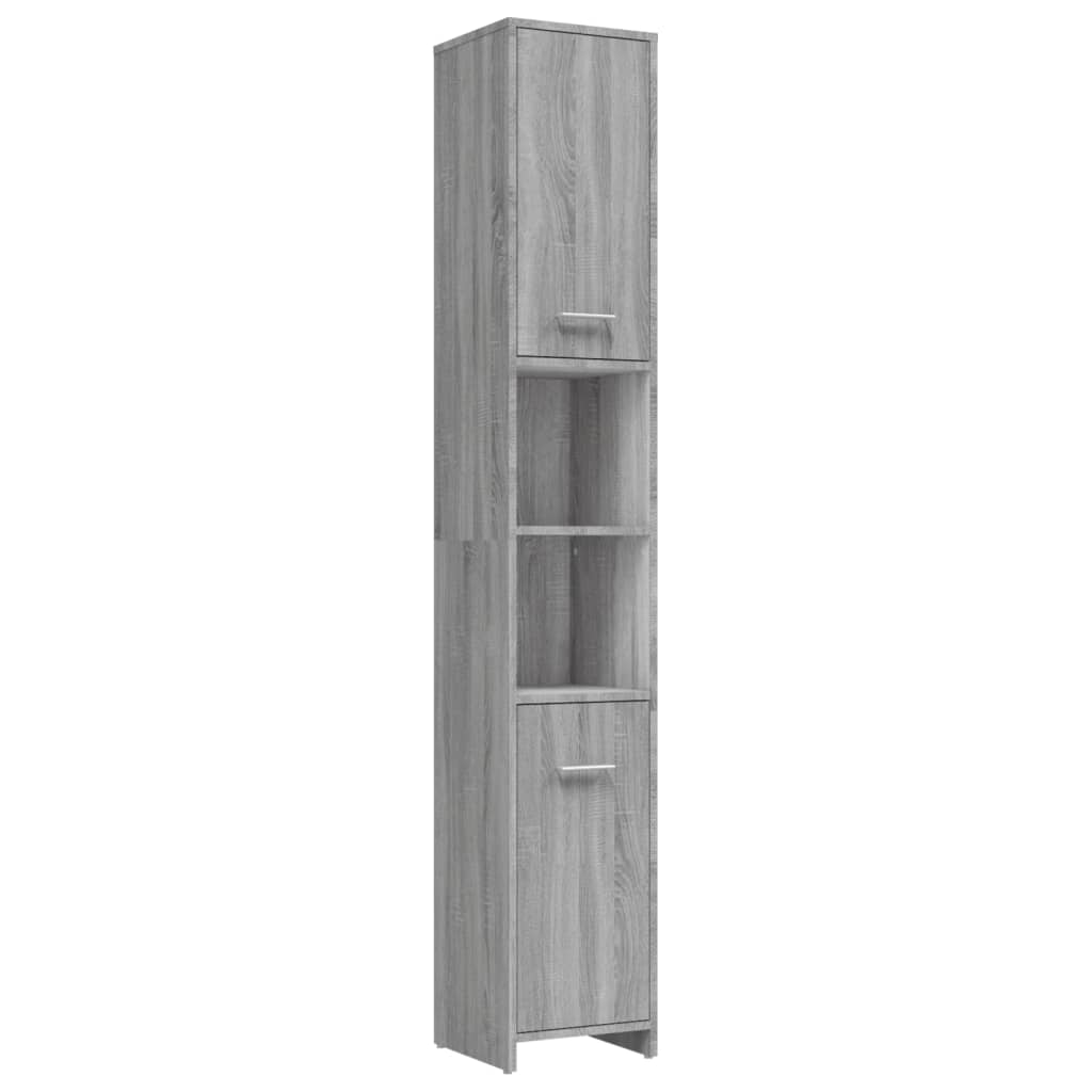 Set Mobili da Bagno 4 pz Grigio Sonoma in Legno Multistrato | homemem39