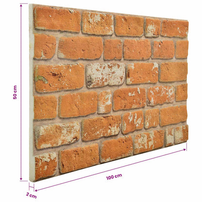 Pannelli da parete 10 pcs Mattone 100 x 50 cm Schiuma EPS | homemem39