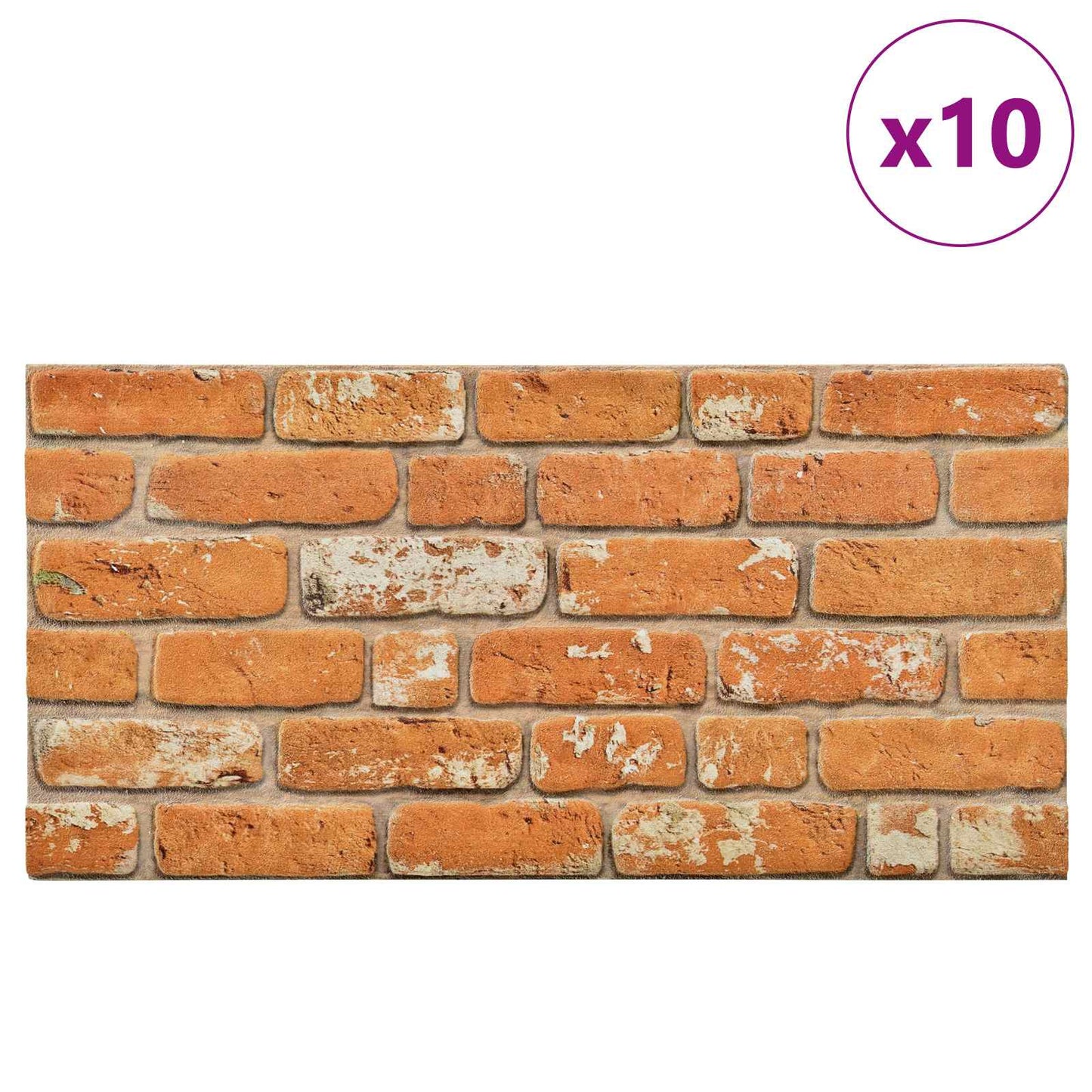 Pannelli da parete 10 pcs Mattone 100 x 50 cm Schiuma EPS | homemem39