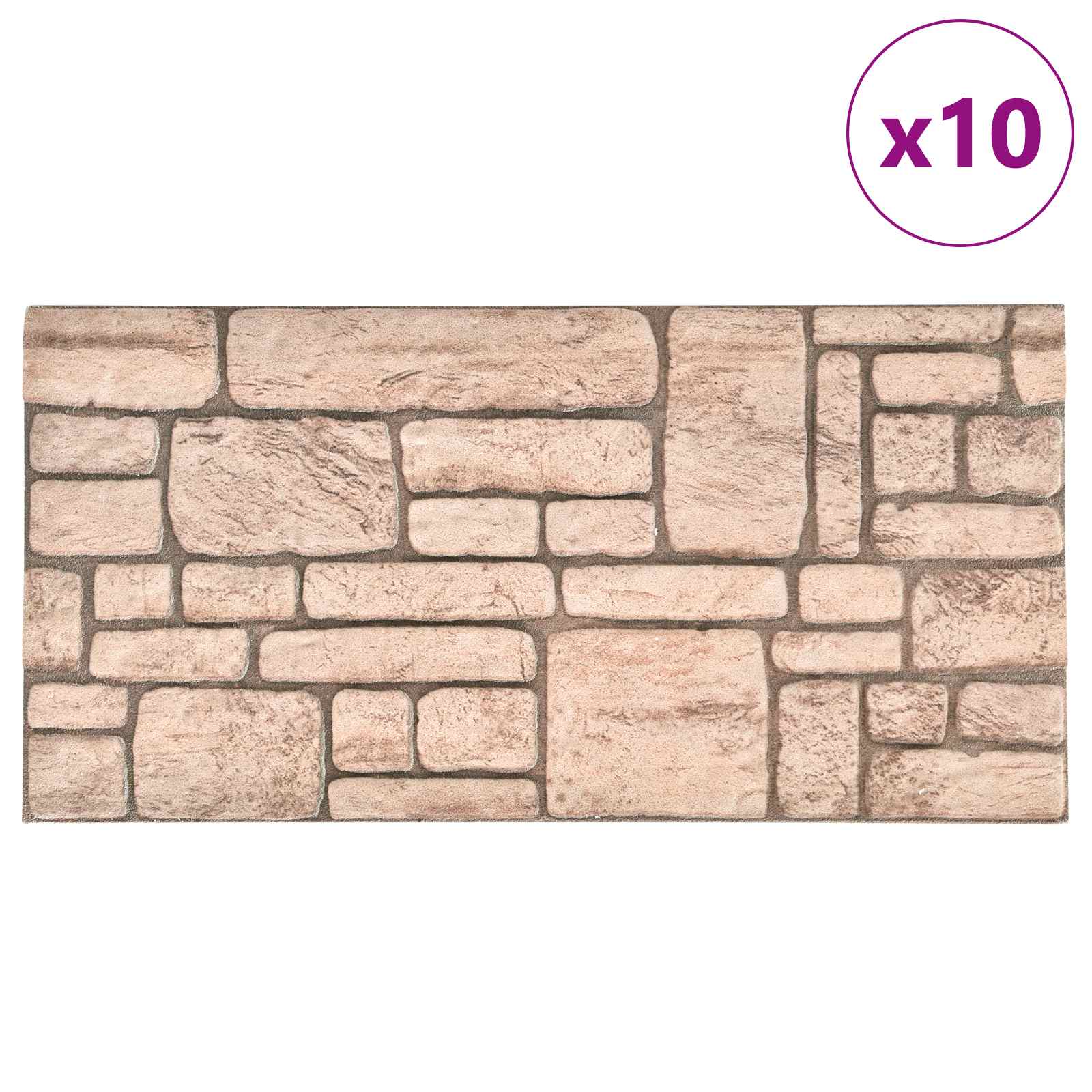 Pannelli da parete 10 pcs Beige 100 x 50 cm Schiuma EPS | homemem39