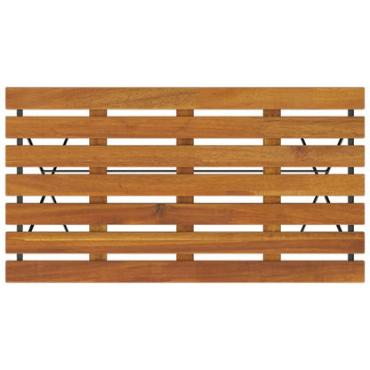 Tavolo Bistrò Pieghevole 100x54x71 cm Massello Acacia e Acciaio - homemem39