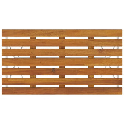 Tavolo Bistrò Pieghevole 100x54x71 cm Massello Acacia e Acciaio - homemem39