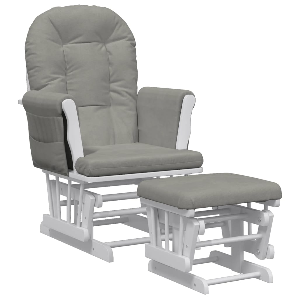 Poltrona Glider con Sgabello in Tessuto
