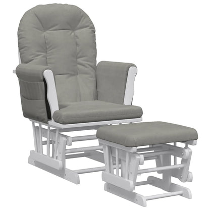 Poltrona Glider con Sgabello in Tessuto